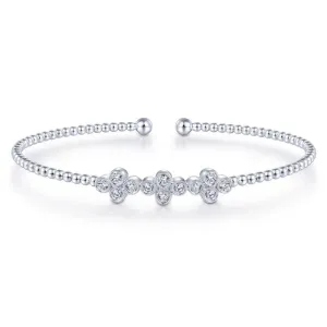 Gabriel & Co. 14k White Gold Bujukan Diamond Bangle Bracelet