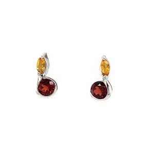 Garnet And Citrine Earrings
