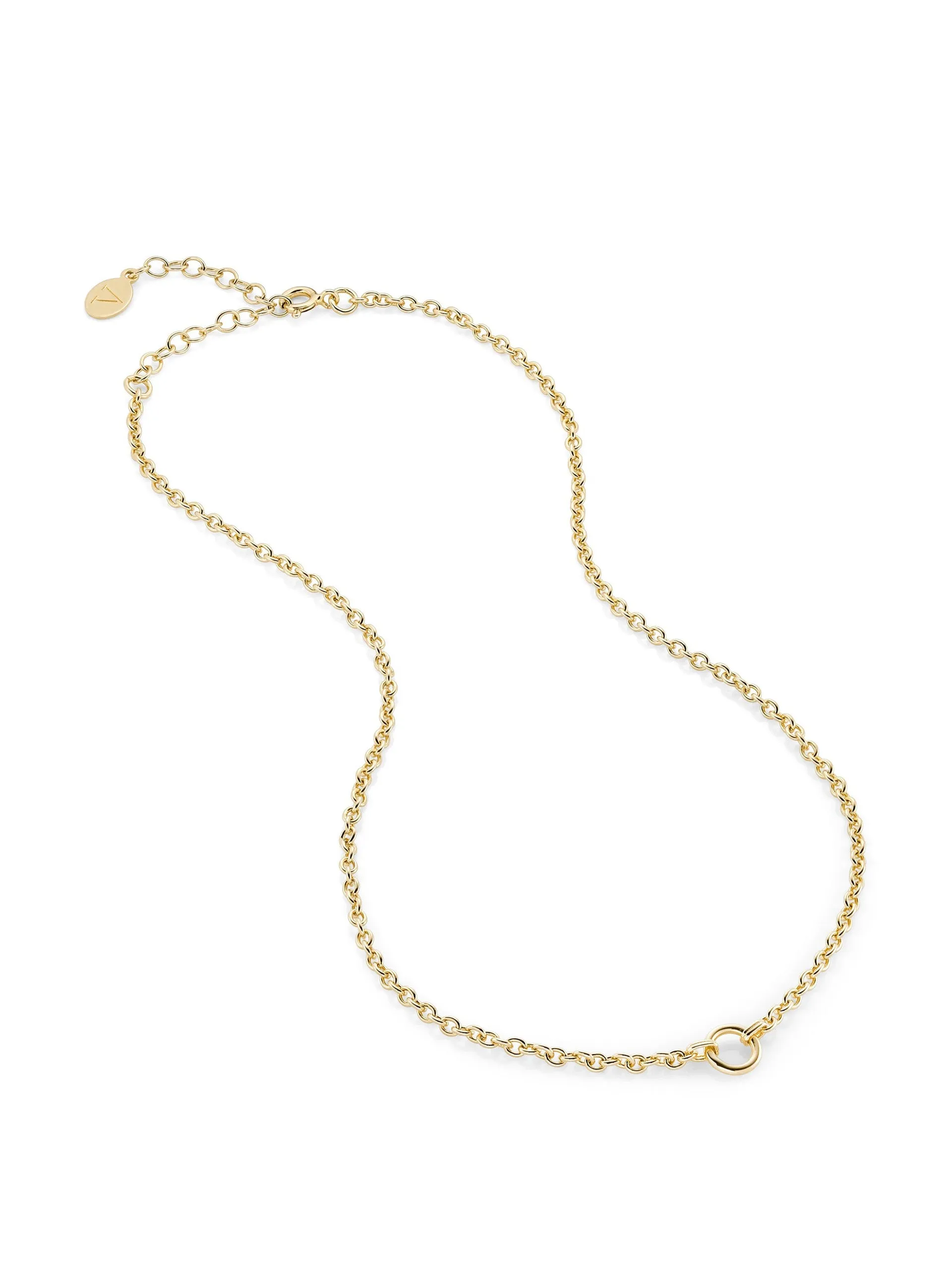 Garnet charm on carrier chain
