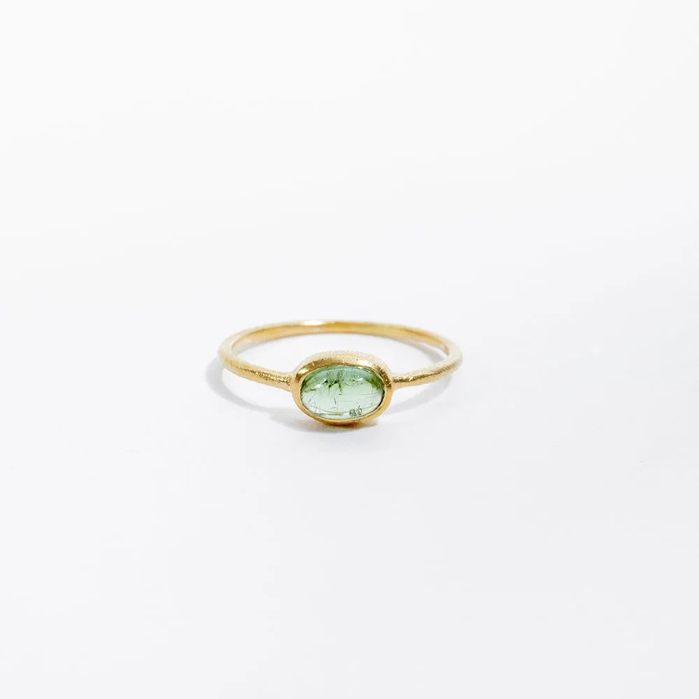 Gold Plated Peridot Oval Ring