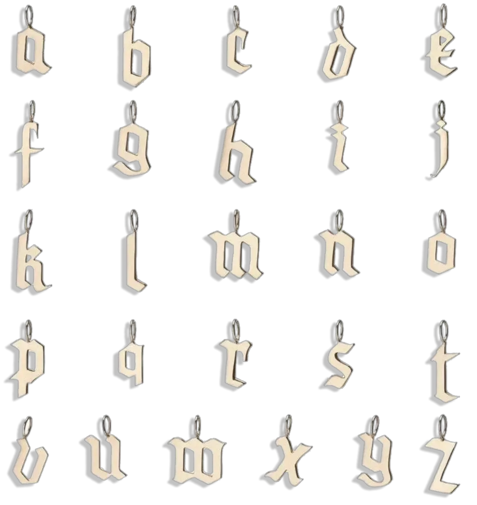 Gothic Letter Charm (Personalization)