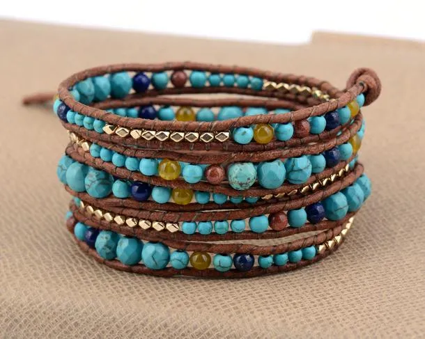 Graduated Stone Beads Boho Bracelet