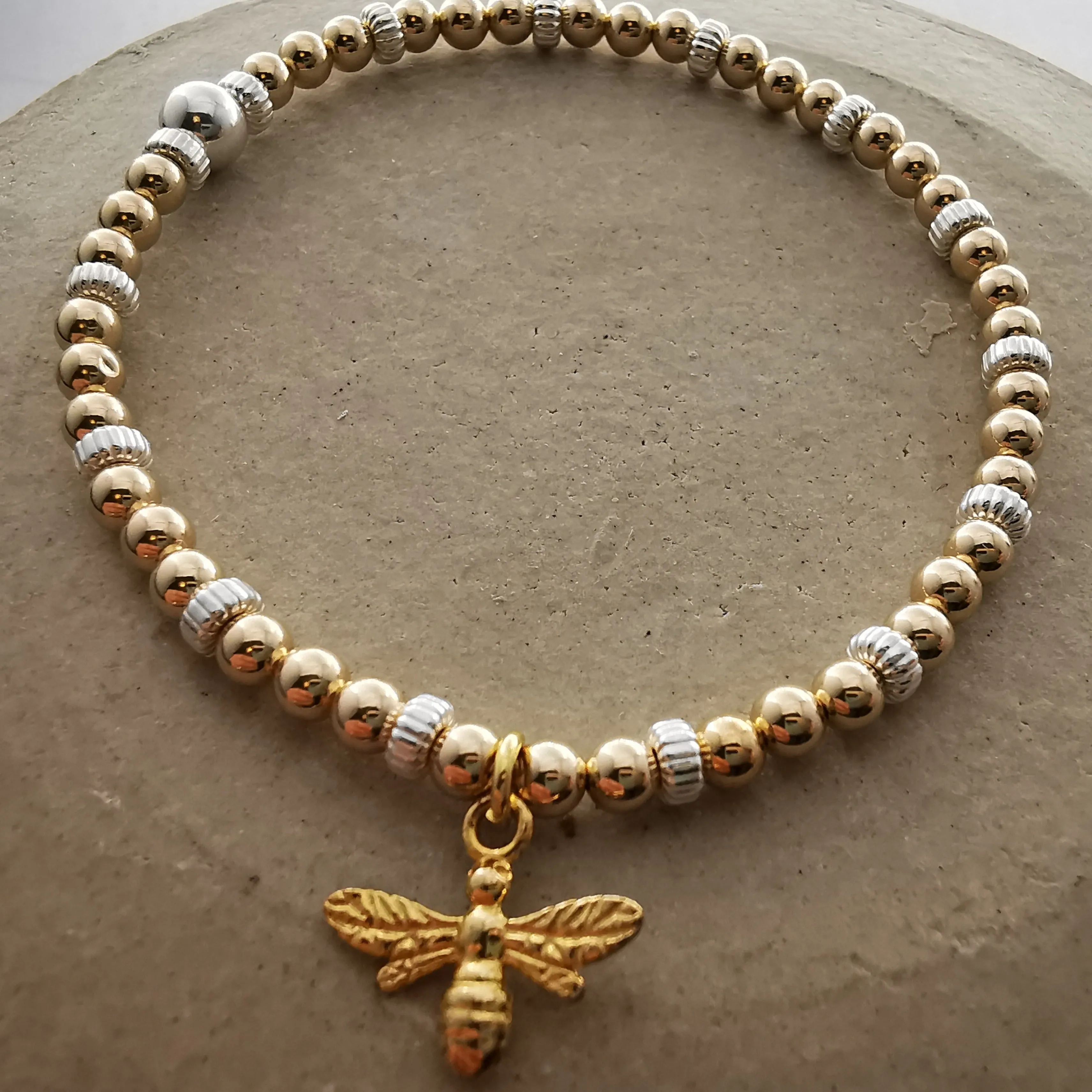HARPER - Silver and Gold Bee Bracelet