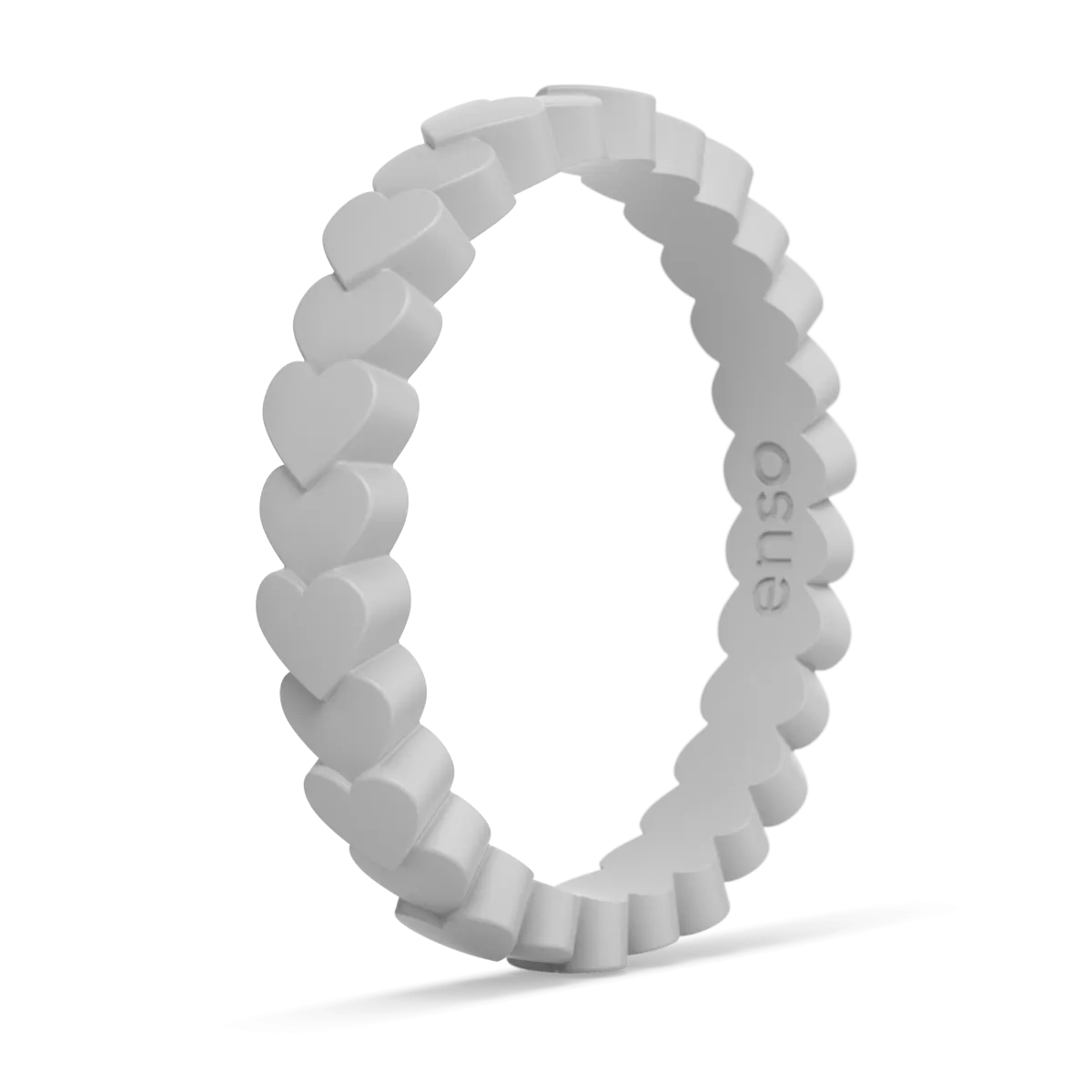 Heart Stackable Silicone Ring - Misty Grey