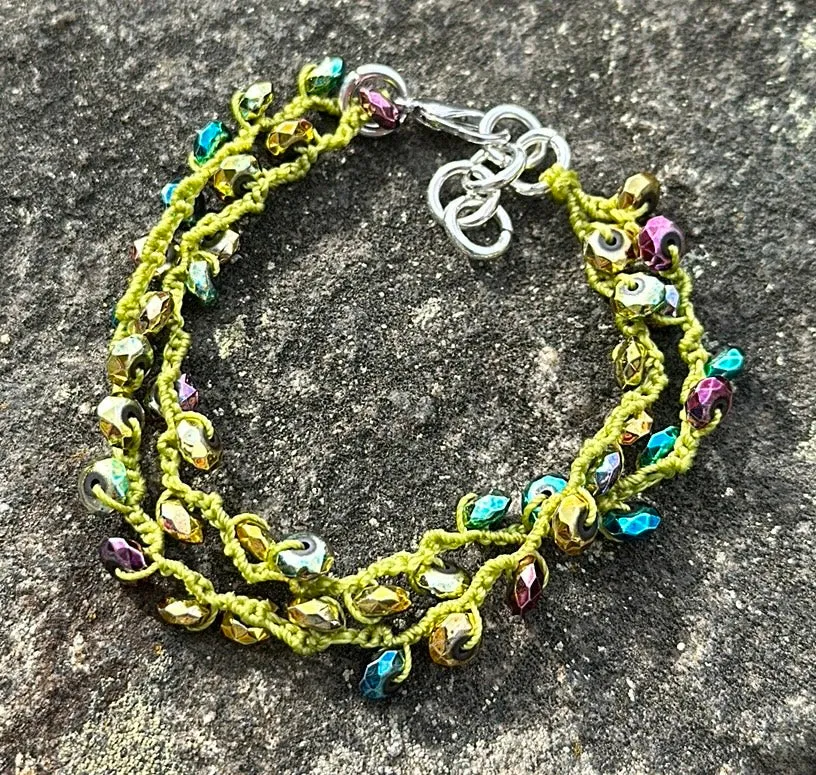 Hematite disc bracelet