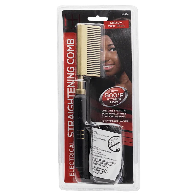 Hot & Hotter Electric Straightening Hot Comb Medium Wide Teeth