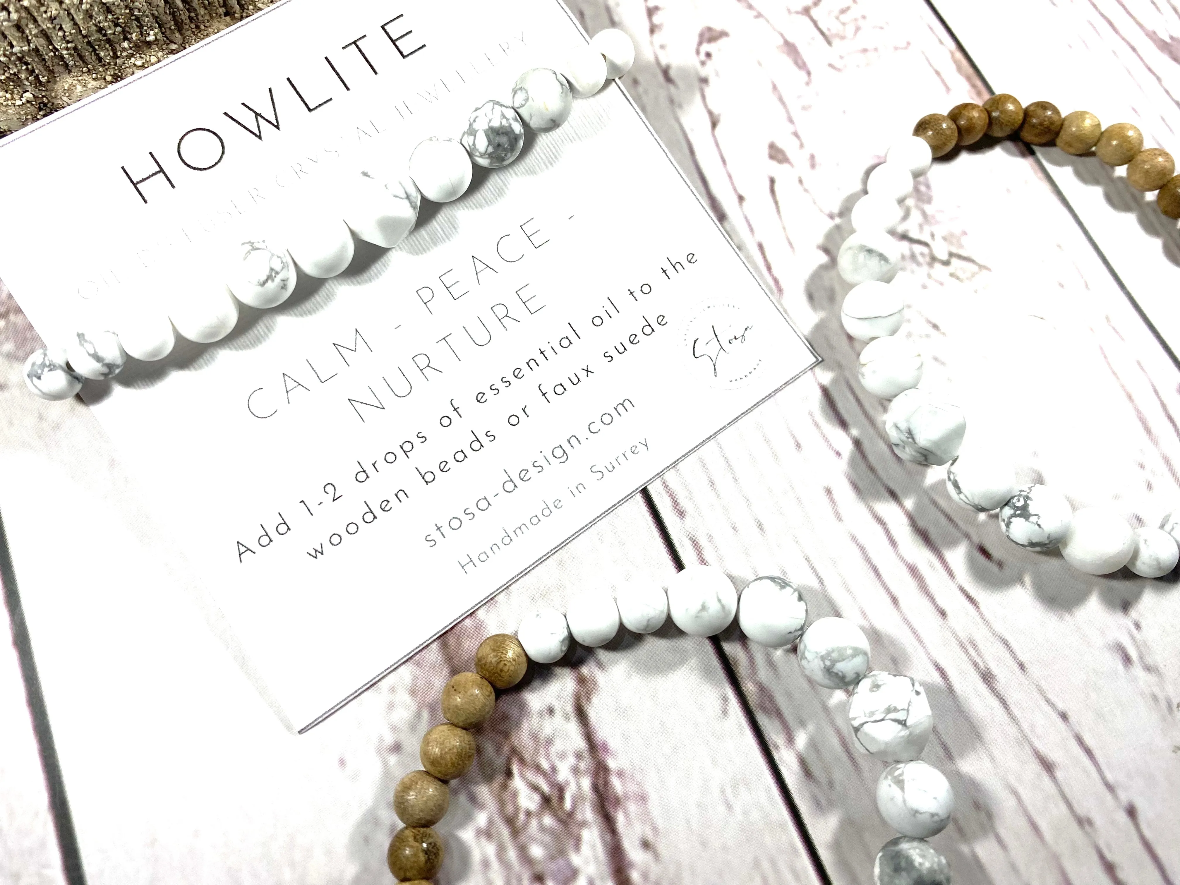 Howlite Crystal Diffuser Bracelet