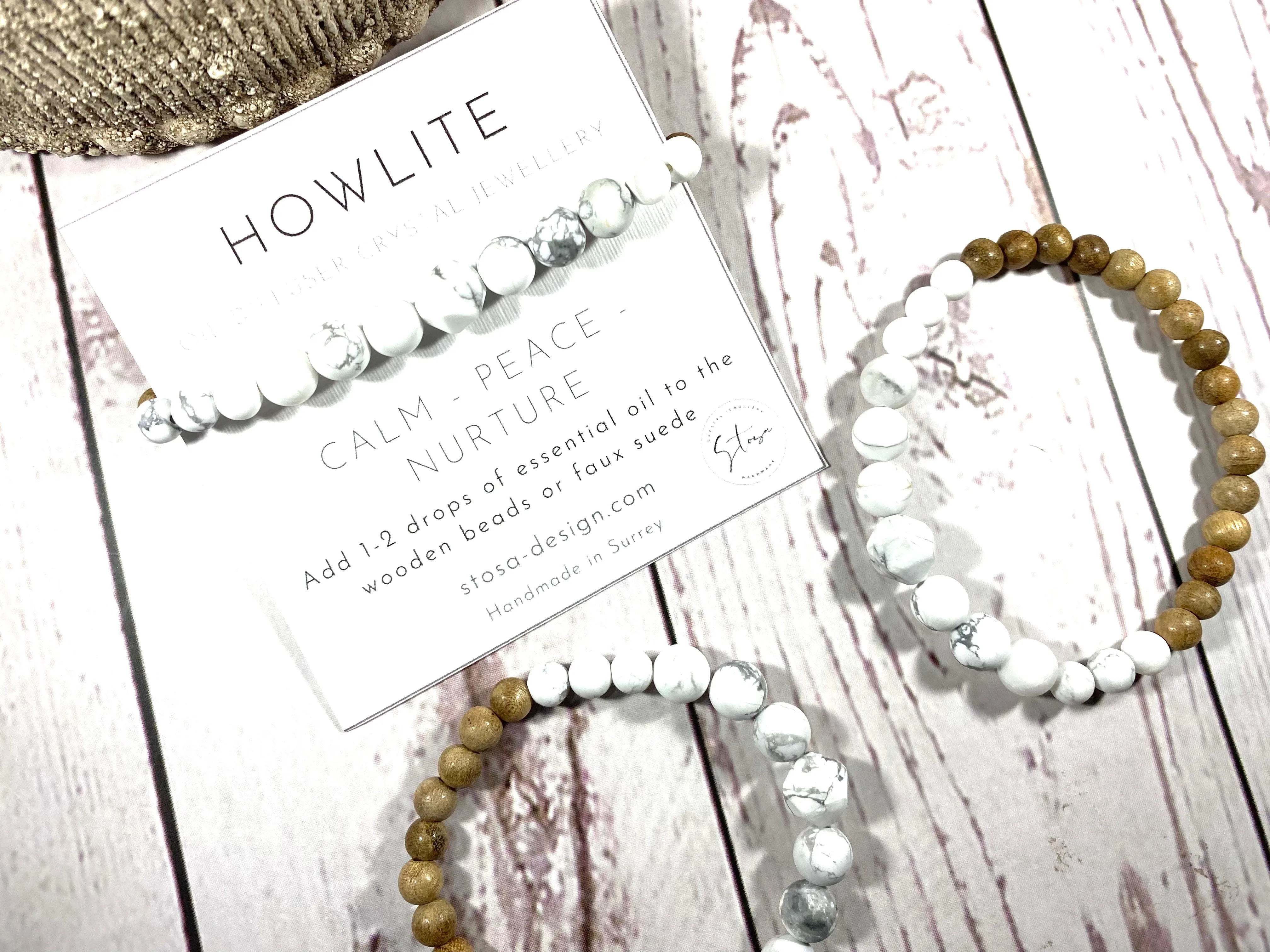 Howlite Crystal Diffuser Bracelet