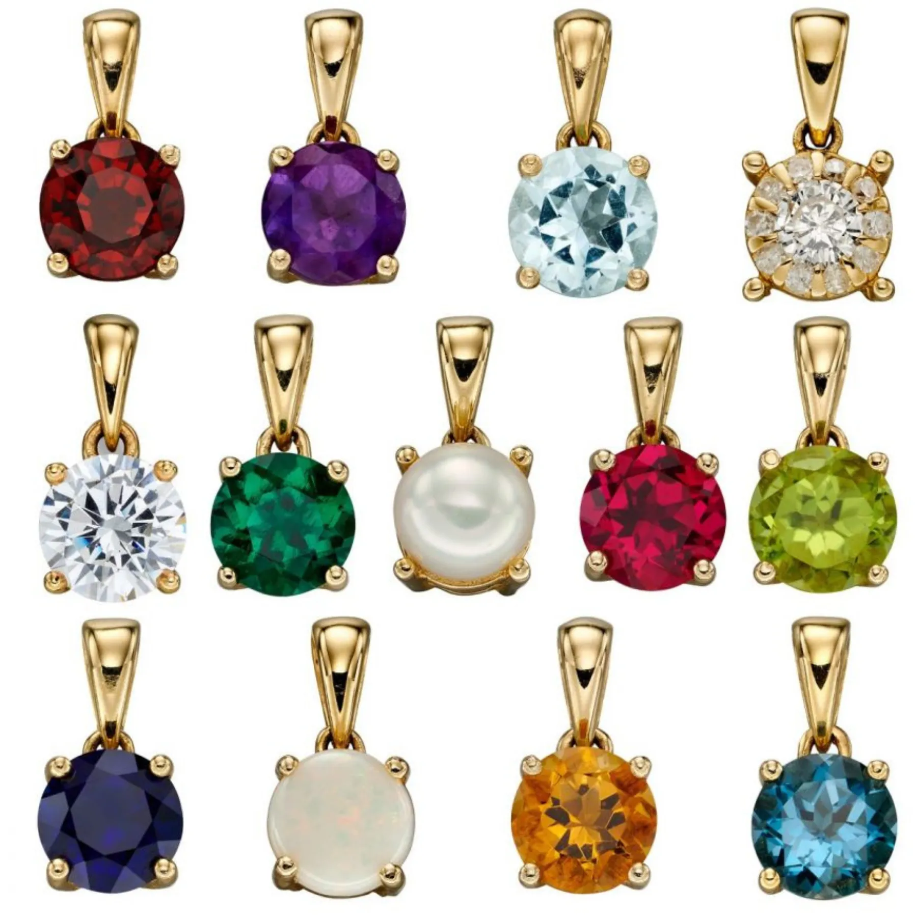 January Birthstone Pendant - 9ct Gold