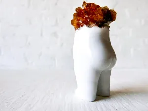 Jose Small White Porcelain Tushiez w/ Citrine Crystal
