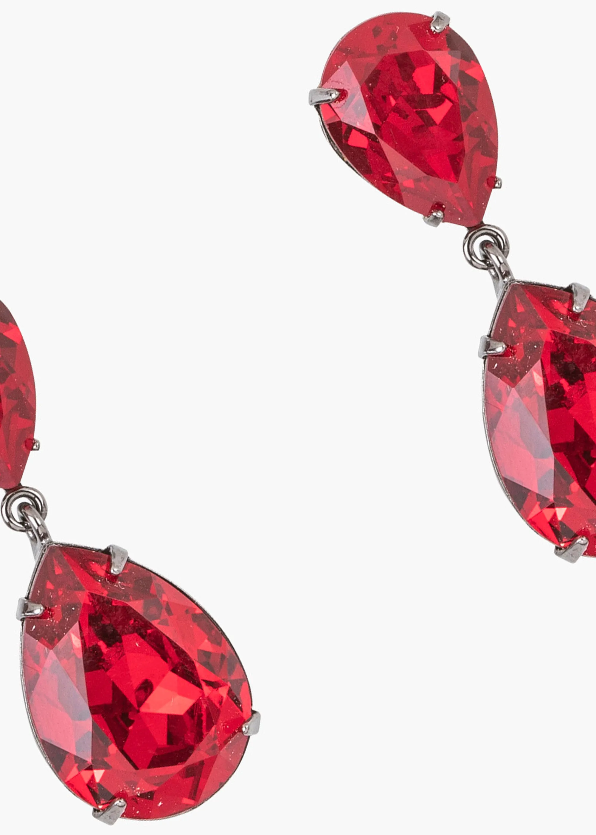 Judy Earrings -- Gunmetal Ruby