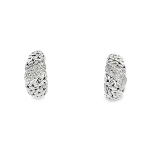 Kirkland Jewelry Estate | Sterling Silver Diamond Hoop Earrings