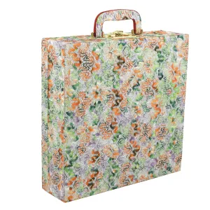 Kuber Industries Wooden Four Rod Shining Bangle Storage Box with Lock System (Orange and Green, 32 cm x 25 cm x 10 cm) - CTKTC039387