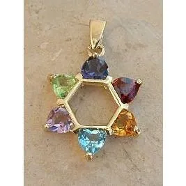 Large Multi-Colored Star Of David
