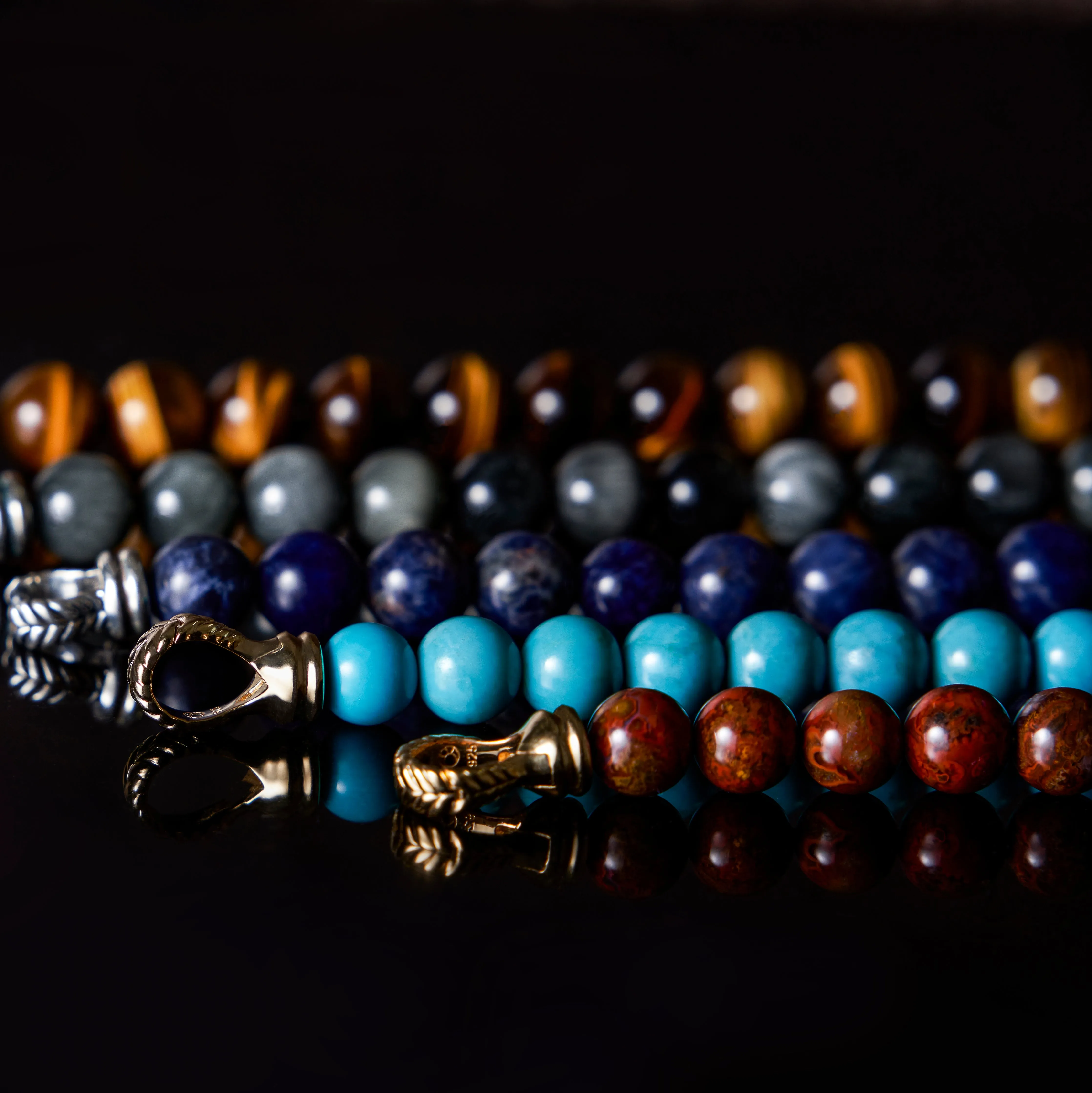 Laurel 18k Gold Tiger Eye Beaded Bracelet