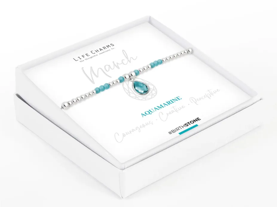 Life Charms March Birthstone Bracelet