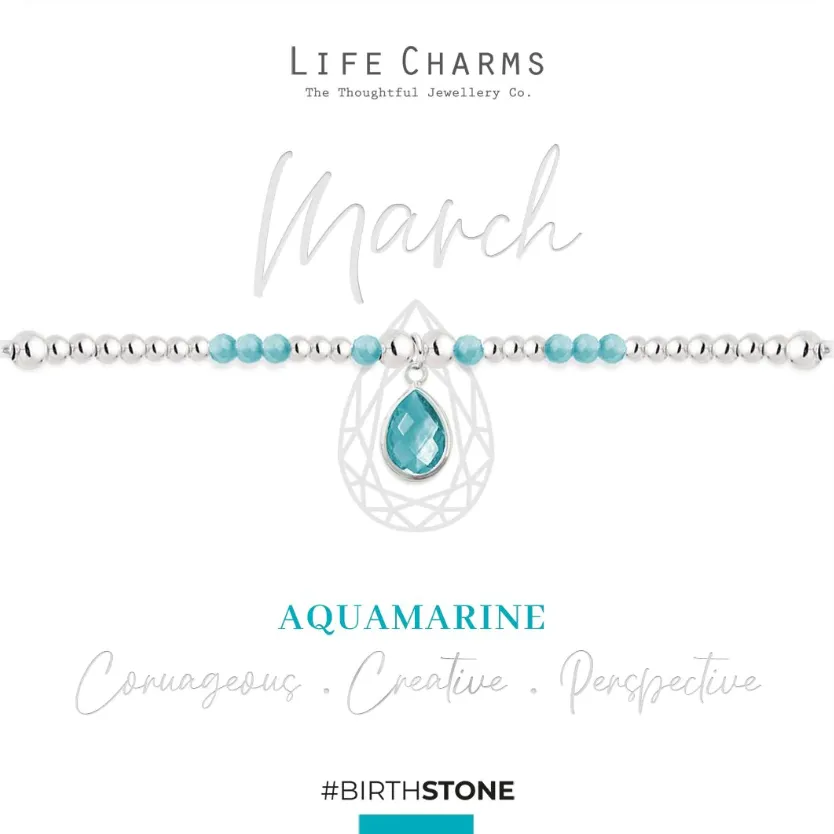 Life Charms March Birthstone Bracelet