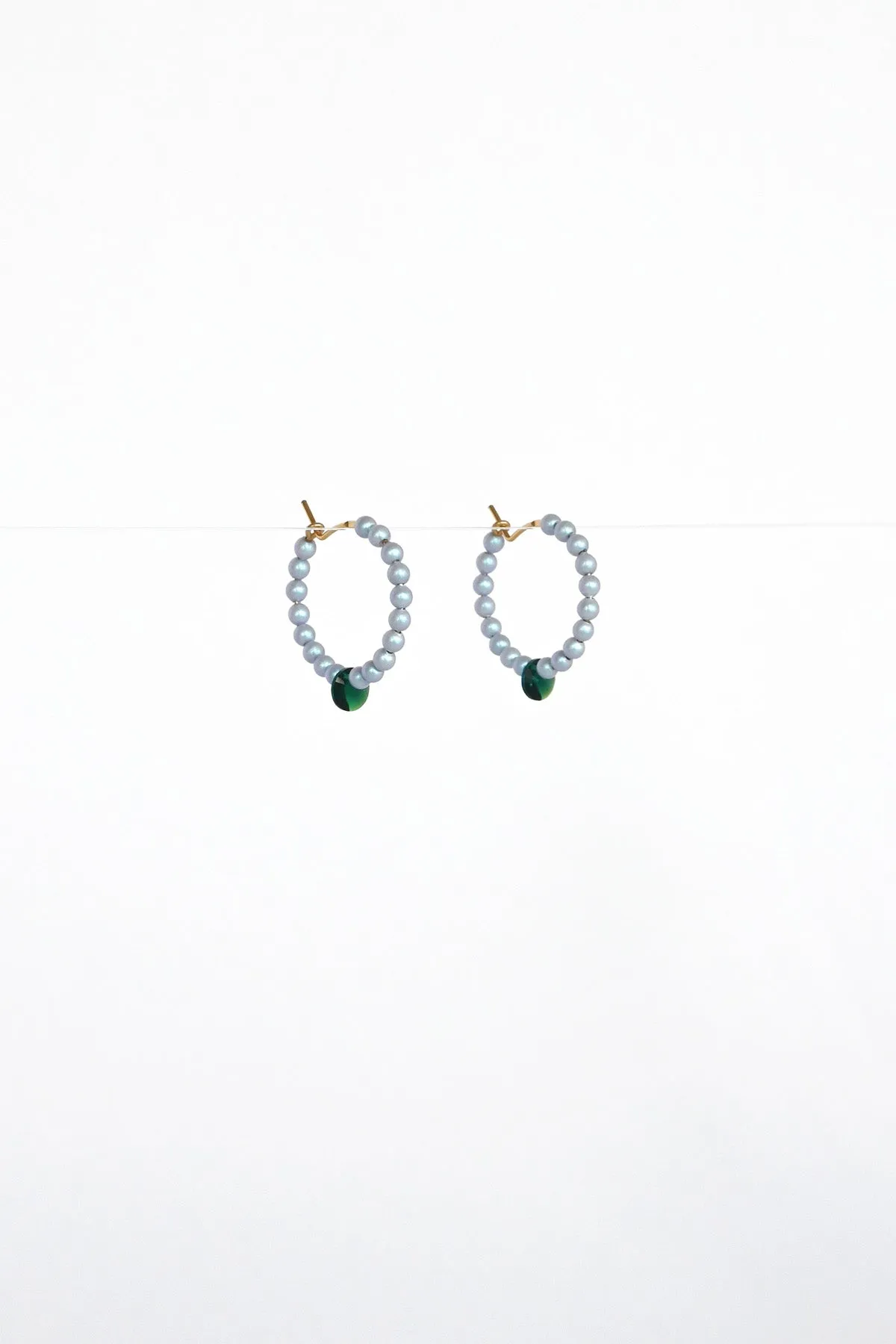 Little Moon Earrings, Emerald
