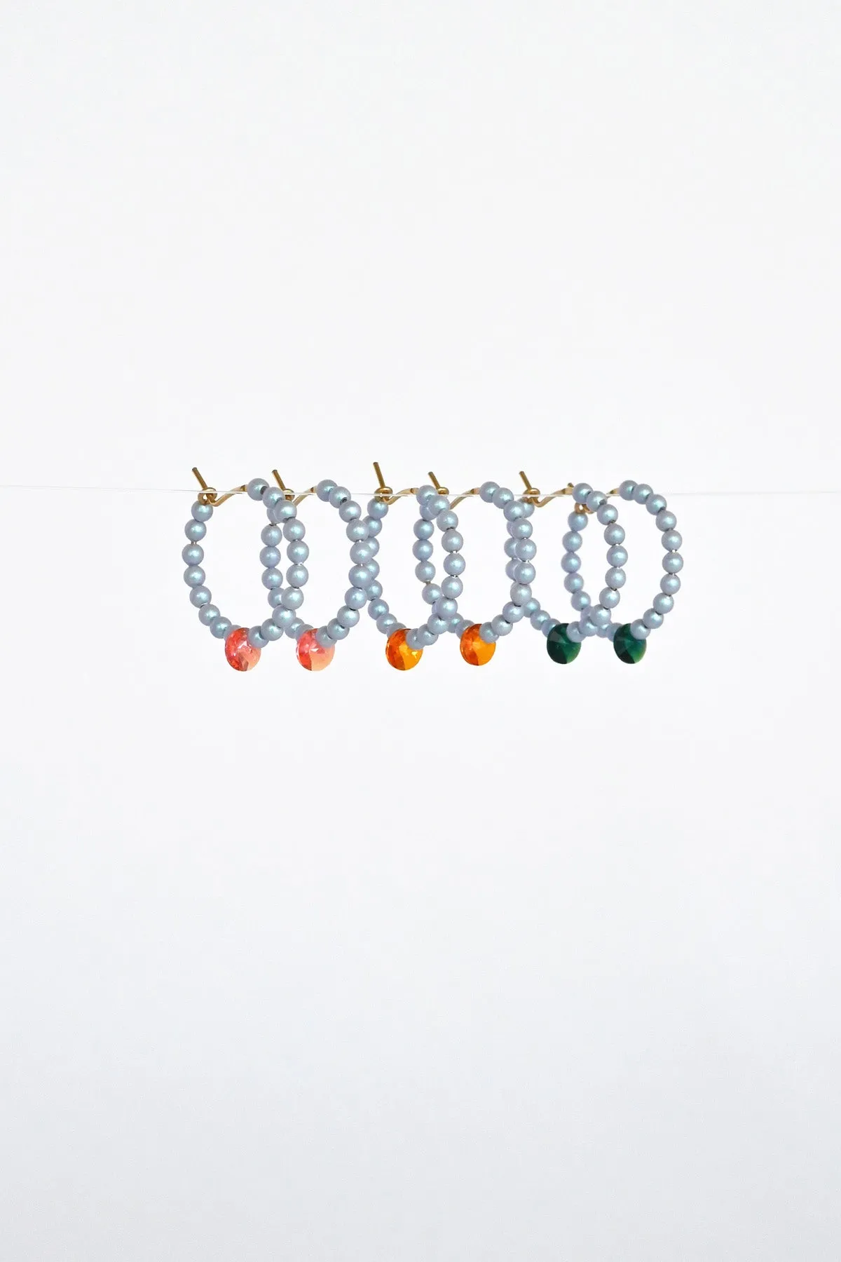Little Moon Earrings, Emerald