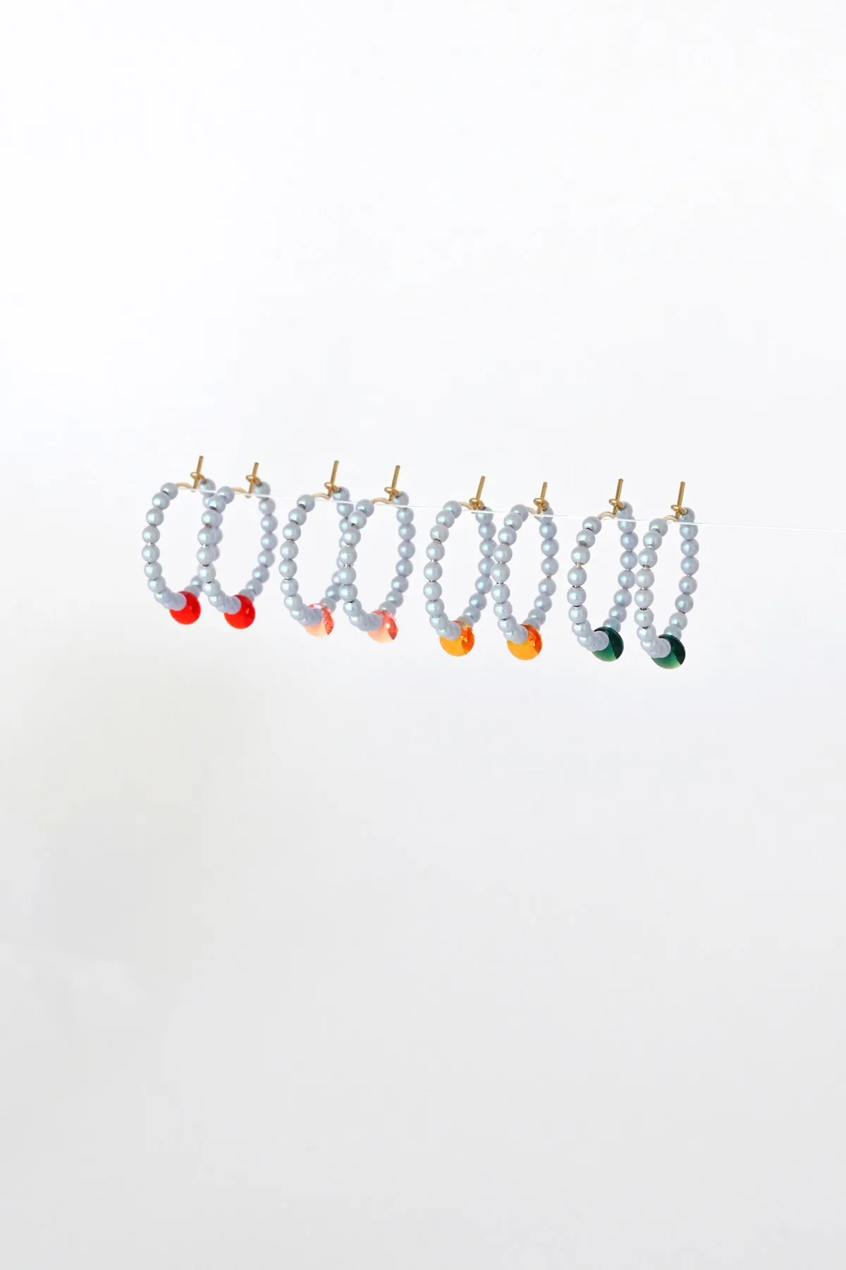 Little Moon Earrings, Emerald