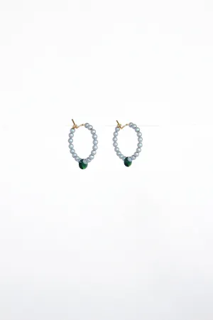 Little Moon Earrings, Emerald