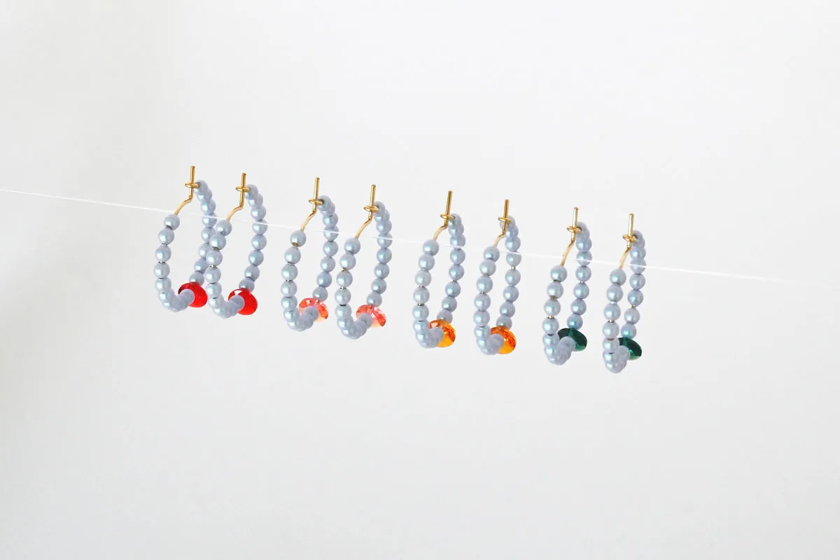 Little Moon Earrings, Emerald