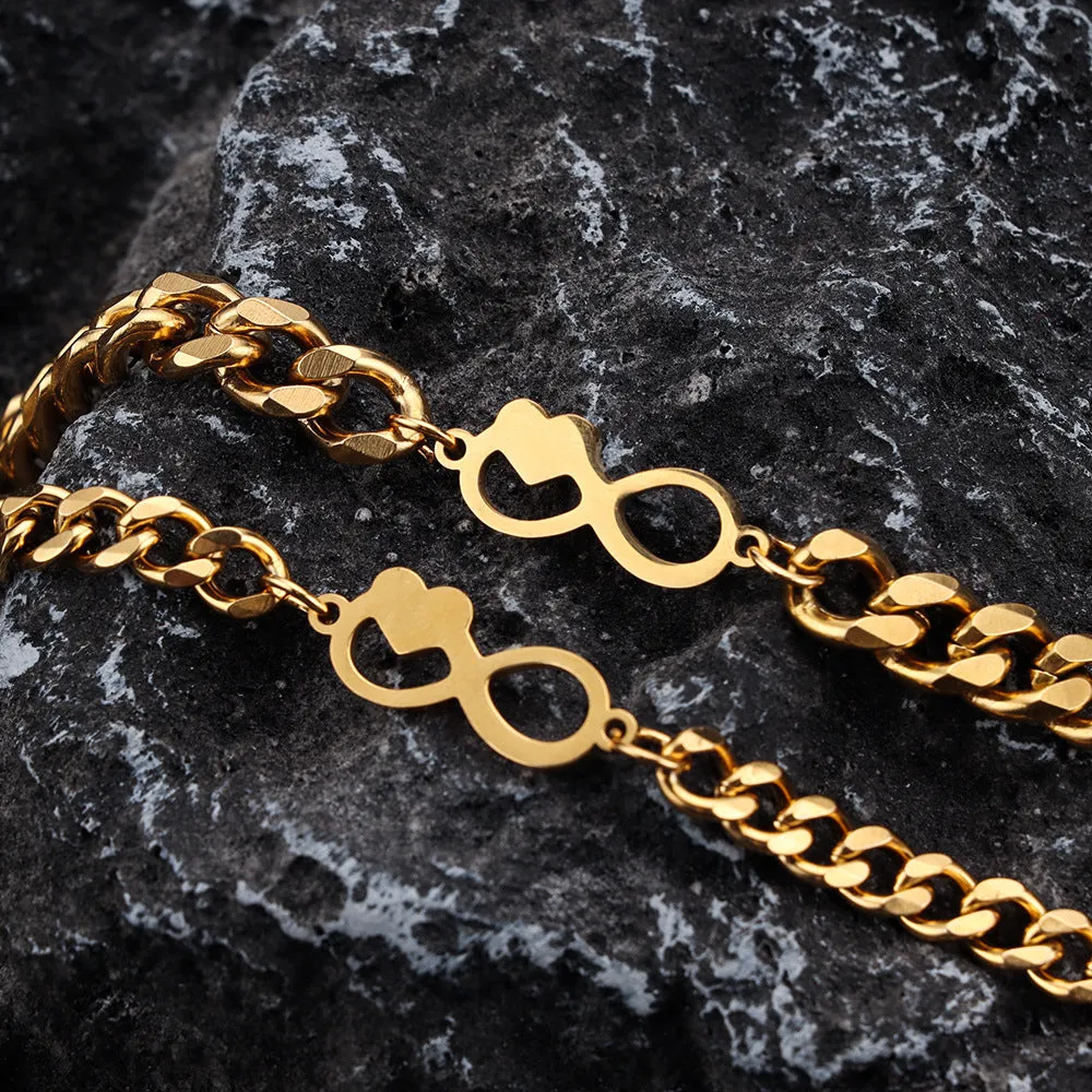 Lovers' Stainless Steel Heart-shaped Bracelet