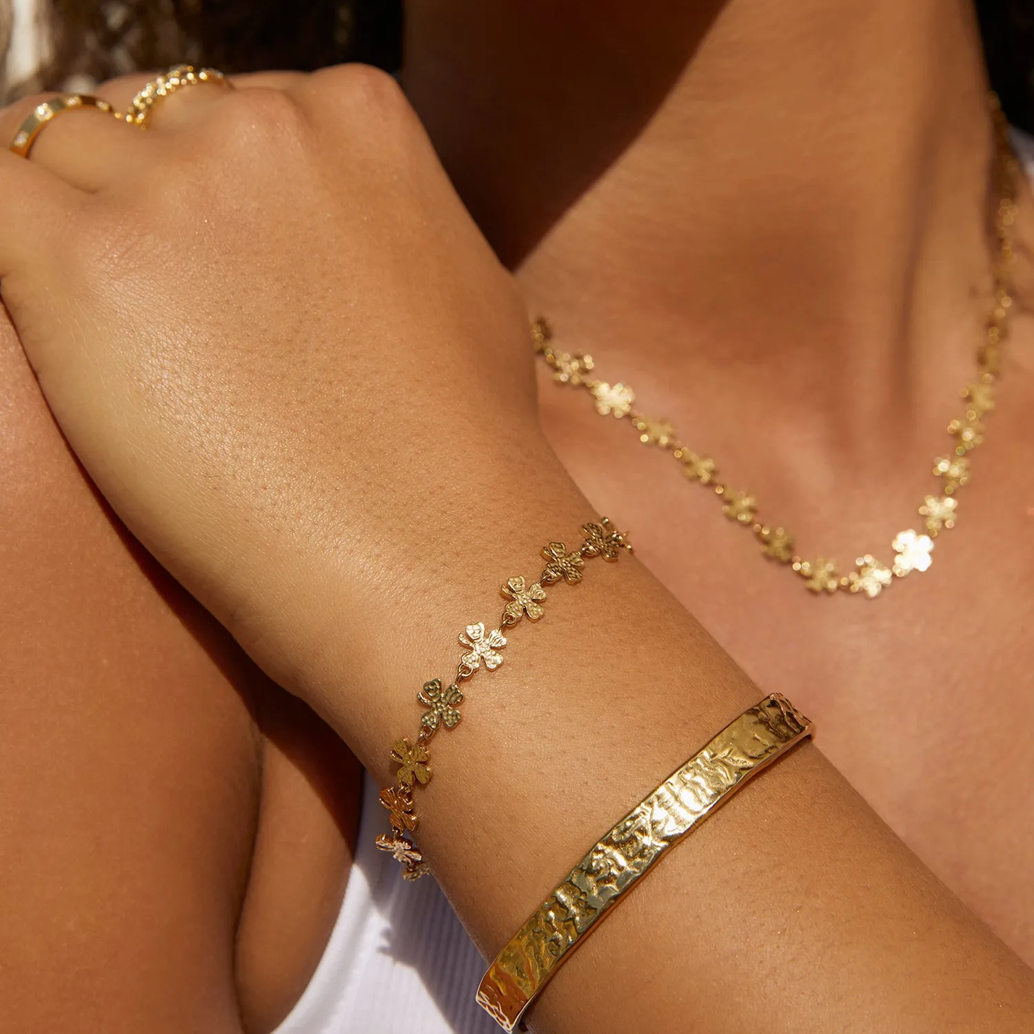 Lucky Charm Gold Clover Bracelet