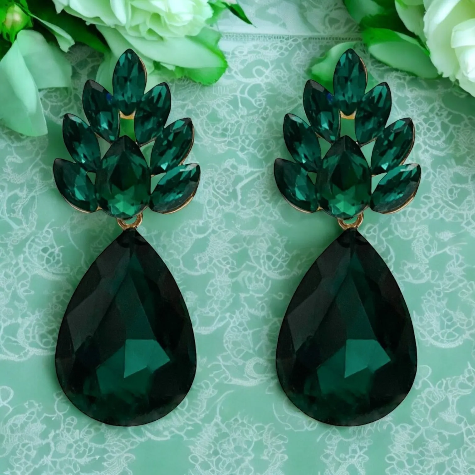 Margot Earrings - Emerald