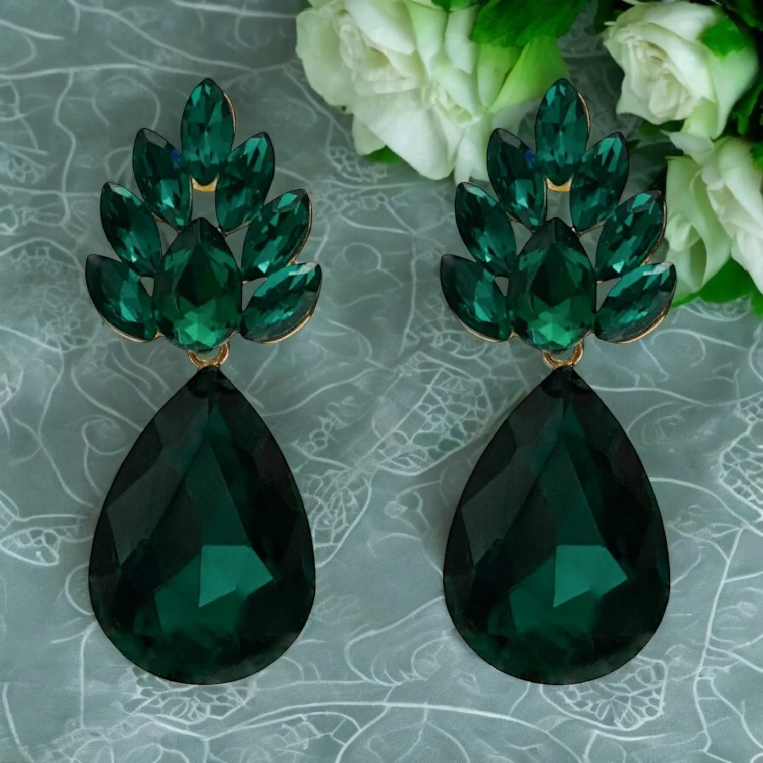 Margot Earrings - Emerald