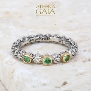 Meadow Breeze Triple Round Stone Stackable Ring
