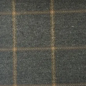Medium Grey With Cream And Gold Check Country Tweed Jacketing