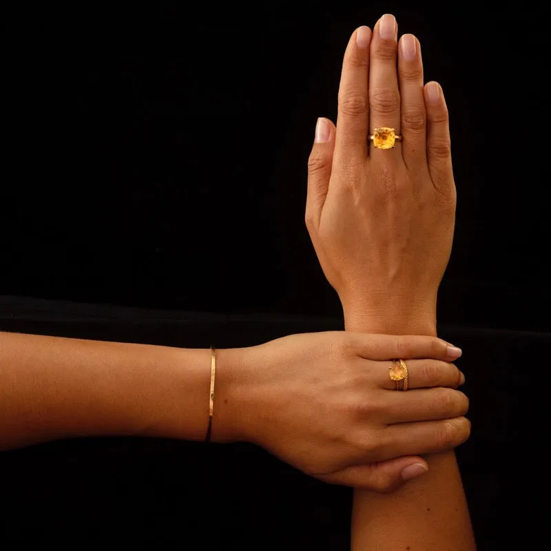 Mini Kara Ring, Citrine, Gold