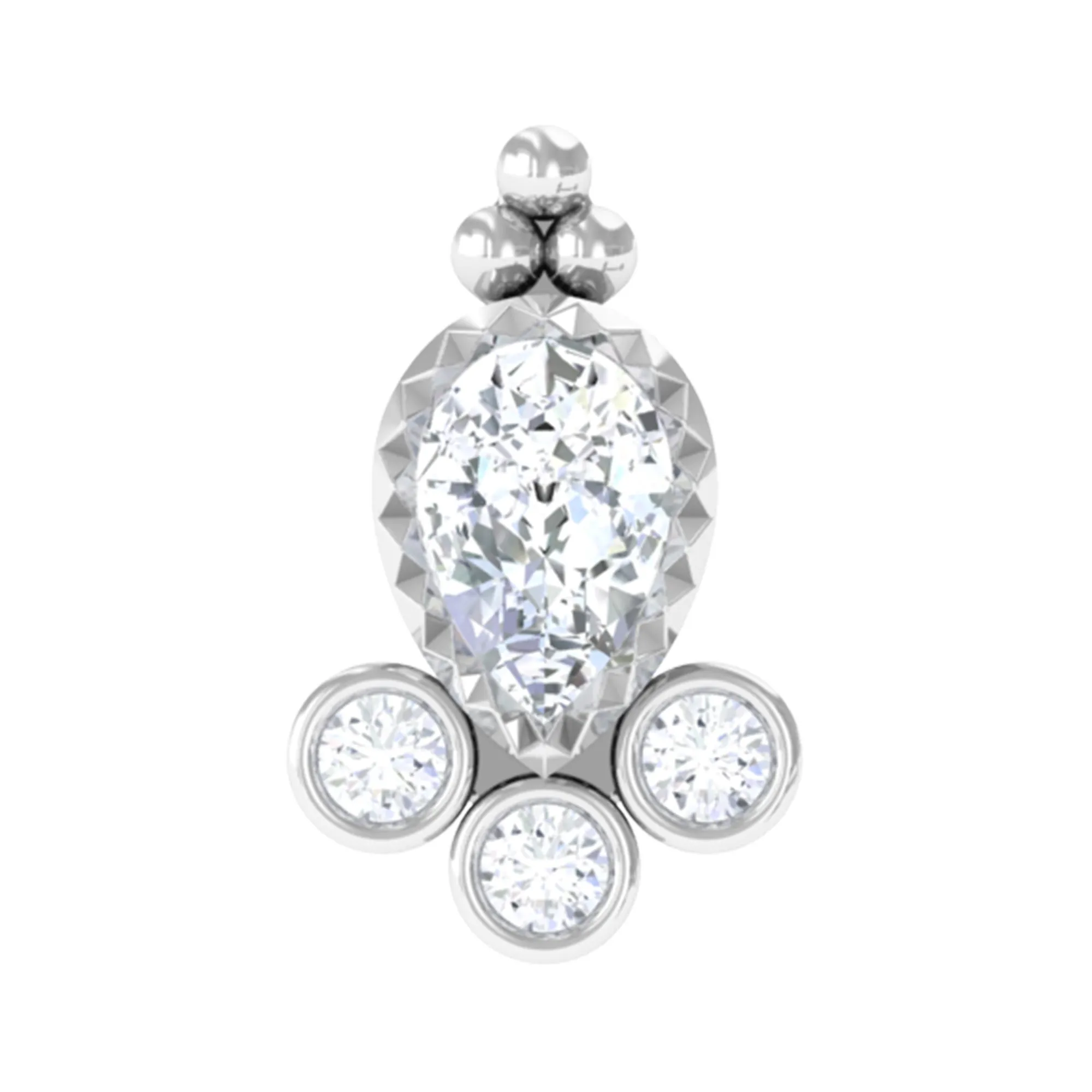 Minimal Diamond Tragus Earring in Beaded Bezel Setting