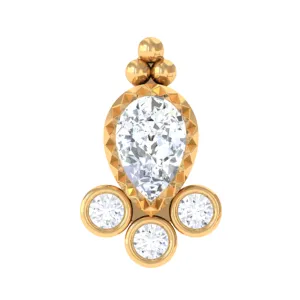 Minimal Diamond Tragus Earring in Beaded Bezel Setting