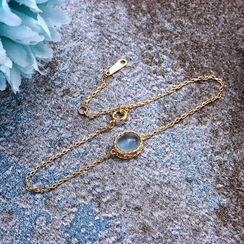 Minimalist Auqamarine Bracelet