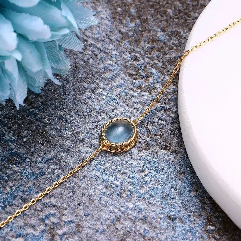 Minimalist Auqamarine Bracelet