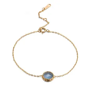Minimalist Auqamarine Bracelet