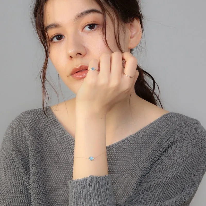 Minimalist Auqamarine Bracelet