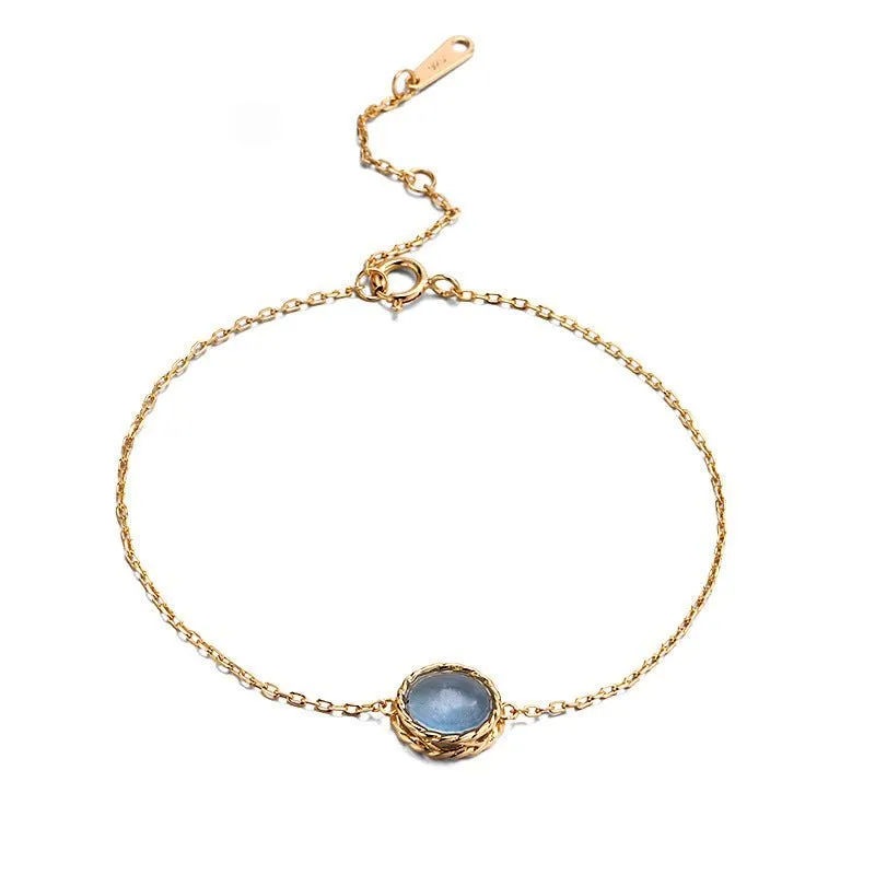 Minimalist Auqamarine Bracelet