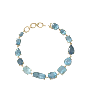 Mixed Shape Fine Aquamarine Bracelet