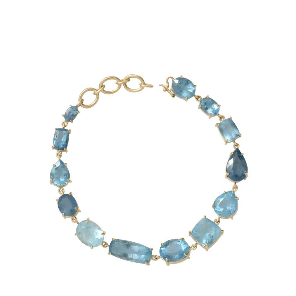 Mixed Shape Fine Aquamarine Bracelet