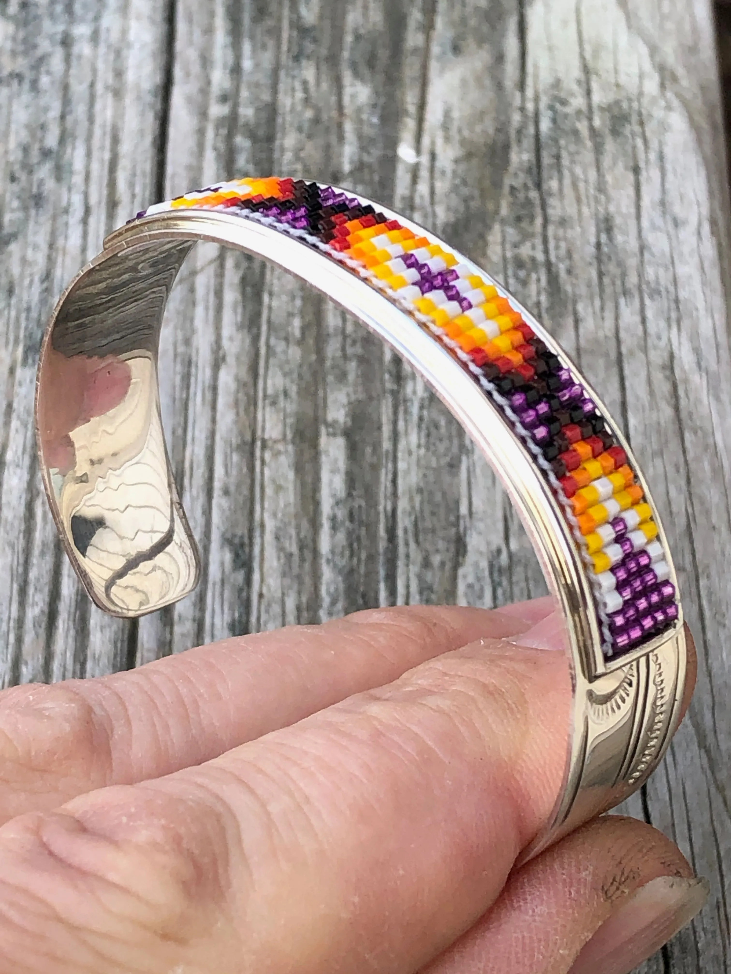 Navajo Sterling silver beaded bracelet