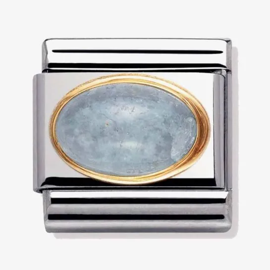 NOMINATION CLASSIC Gold Oval Aquamarine Charm