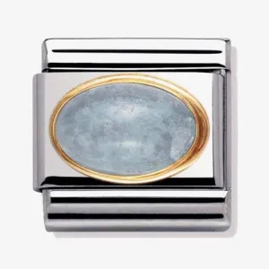 NOMINATION CLASSIC Gold Oval Aquamarine Charm