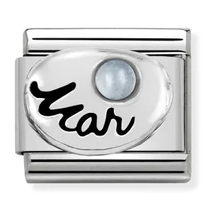 NOMINATION Link Silver March with Aquamarine