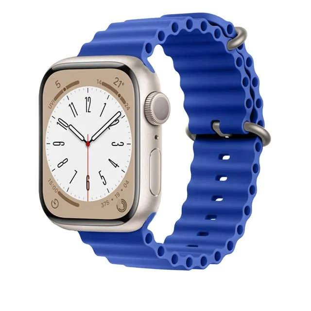 Ocean for Apple watch band 49mm 44mm 40mm 45mm 41mm 42mm 38mm 40 44 45 mm silicone bracelet iWatch series 7 6 3 se Ultra 8 strap| |