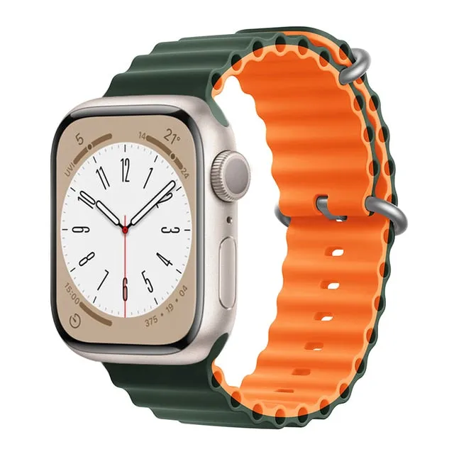 Ocean for Apple watch band 49mm 44mm 40mm 45mm 41mm 42mm 38mm 40 44 45 mm silicone bracelet iWatch series 7 6 3 se Ultra 8 strap| |