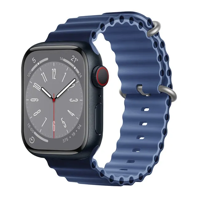 Ocean for Apple watch band 49mm 44mm 40mm 45mm 41mm 42mm 38mm 40 44 45 mm silicone bracelet iWatch series 7 6 3 se Ultra 8 strap| |