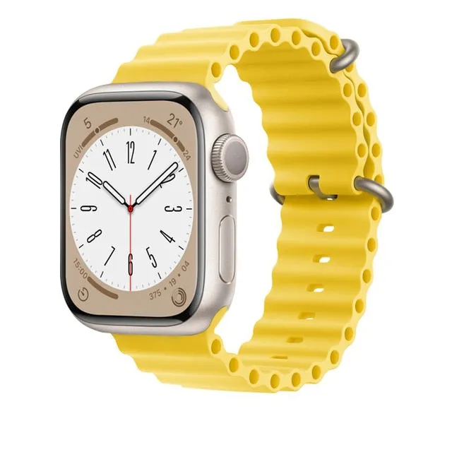Ocean for Apple watch band 49mm 44mm 40mm 45mm 41mm 42mm 38mm 40 44 45 mm silicone bracelet iWatch series 7 6 3 se Ultra 8 strap| |
